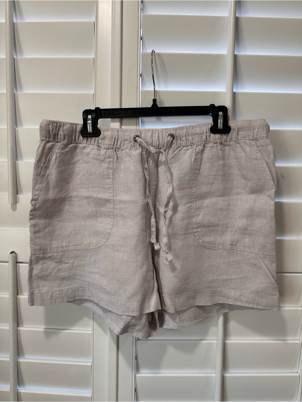 C&C California 100% Linen Drawstring Shorts XL Beige Casual Summer Pockets - Picture 3 of 10